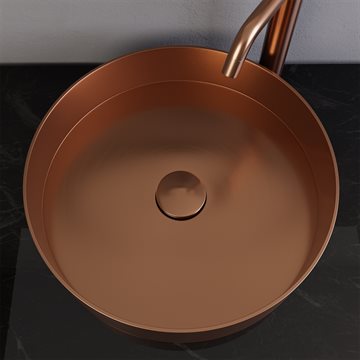 Primy Steel Rare R Amber fritstående håndvask Ø375mm i kobber look